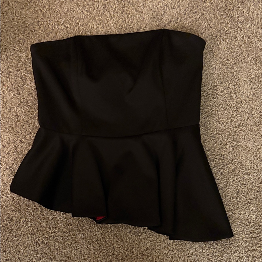 White House Black Market Black Peplum Top